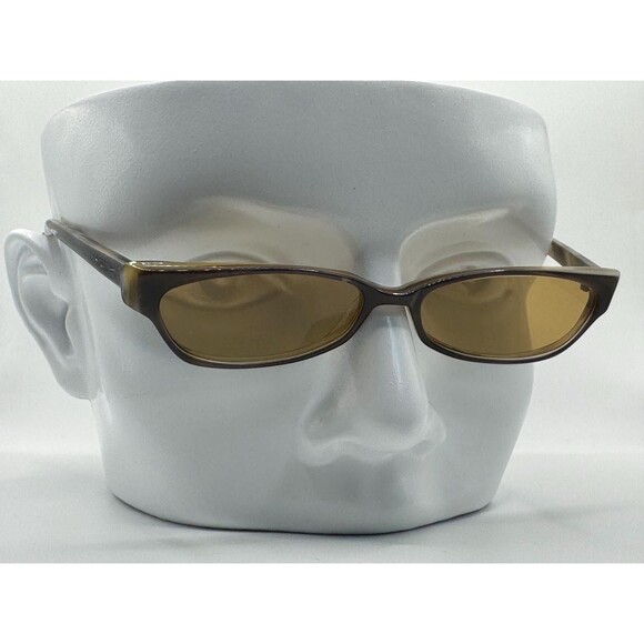Vintage Y2K Sunglasses | NOS | Narrow Rectangle Frame | Brown Mono | Mini Specs - Picture 1 of 10